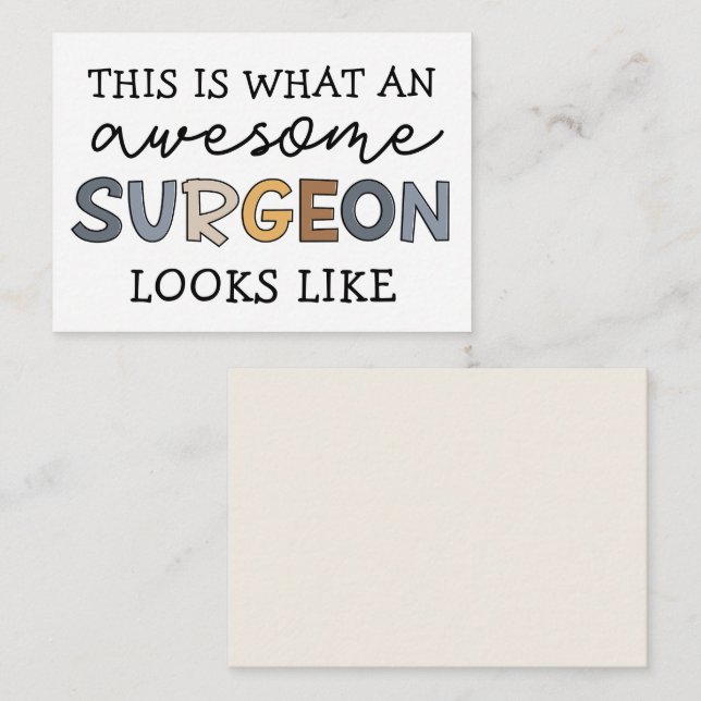 Cartão De Notas Cirurgião Engraçado, Surgeon Apreciação Incrível (Frente/Verso)