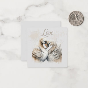 Cartão De Notas Cisnes de Amor