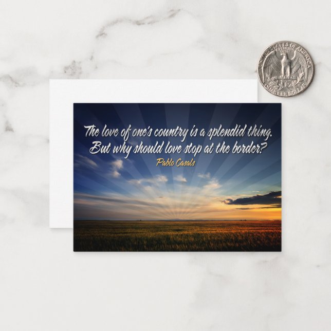 Cartão De Notas Citação Inspiracional "Amor sem Bordas" (Frente/Verso In Situ)