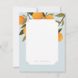 Cartão De Notas Citrus Orange Personalised Stationery Elegante