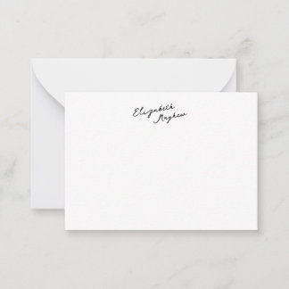 Cartão De Notas Classic Handwritten Name Monogram Flat Note Cards