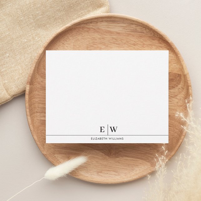 Cartão De Notas Classic Professional Dois Monograma Inicial (Criador carregado)