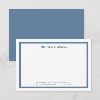 Cartão De Notas Classic Professional Dusty Blue Border Stationery