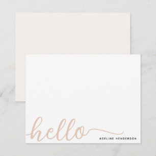 Cartão De Notas Clássica Moderna - Ivory Cream Hello