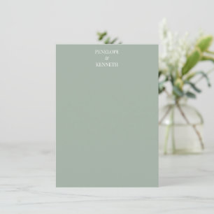 Cartão De Notas Clássico Elegante Simples Casamento Personalizado
