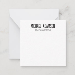 Cartão De Notas Clássico Elegante Simples e Branco Minimalista