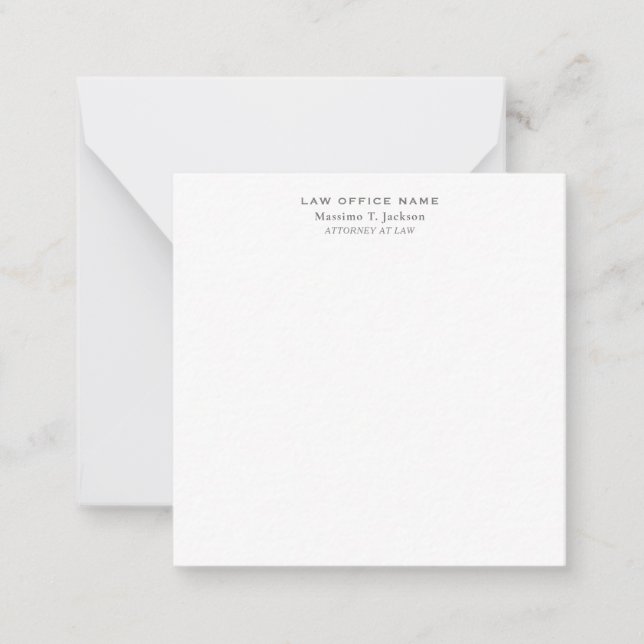Cartão De Notas Clássico Minimalista Simples Preto Branco (Frente)