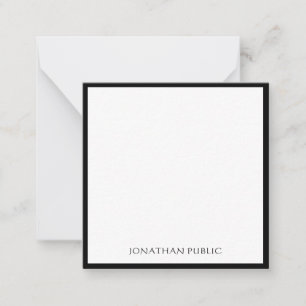 Cartão De Notas Clássico preto elegante datilografado caligráfico