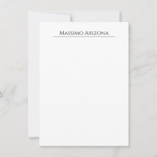Cartão De Notas Clássico Simples Elegante Preto e Branco Minimalis
