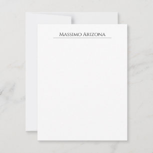 Cartão De Notas Clássico Simples Elegante Preto e Branco Minimalis