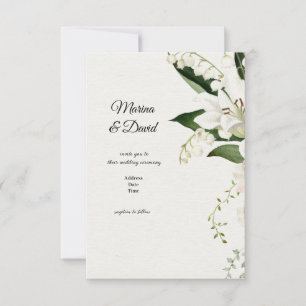 Cartão De Notas clássicos do floral de casamento Lily