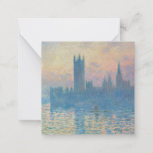 Cartão De Notas Claude Monet Casas do Parlamento Pôr do Sol