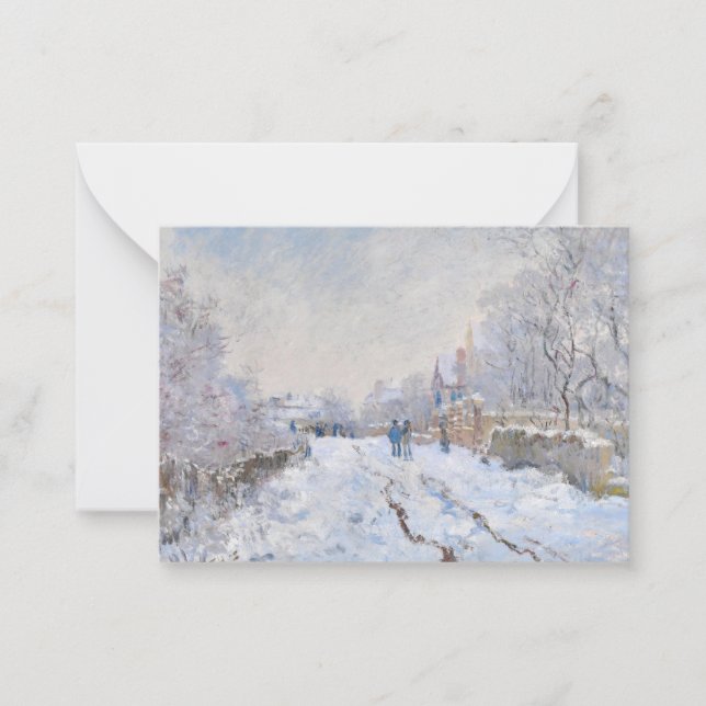 Cartão De Notas Claude Monet - Cena de Neve na Argentina (Frente)