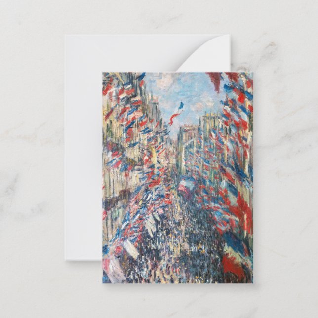 Cartão De Notas Claude Monet - La Rue Montorgueil - Paris (Frente)