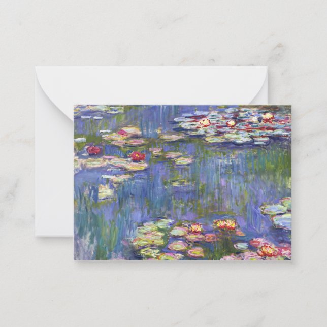 Cartão De Notas Claude Monet - Lírios/Ninfas (Frente)