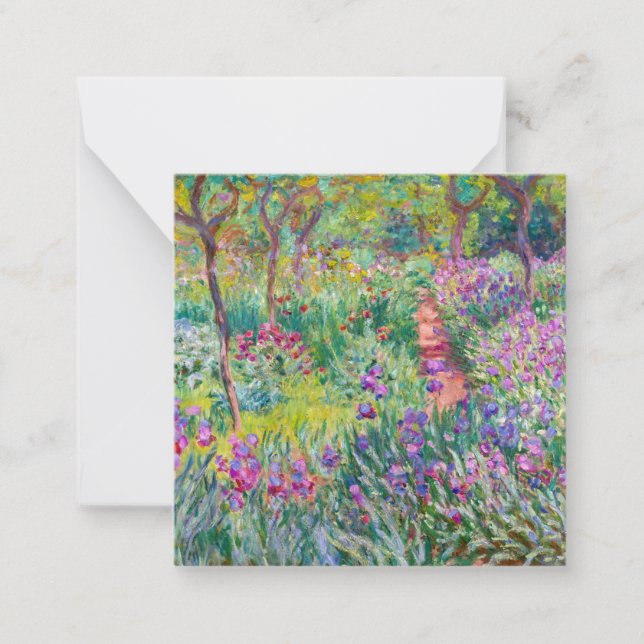 Cartão De Notas Claude Monet - O Jardim Íris de Giverny (Frente)