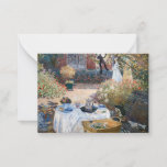 Cartão De Notas Claude Monet - O Luncheon, painel decorativo<br><div class="desc">Luncheon,  painel decorativo / Le dejeuner,  decoratif de panneau - Claude Monet,  1873</div>