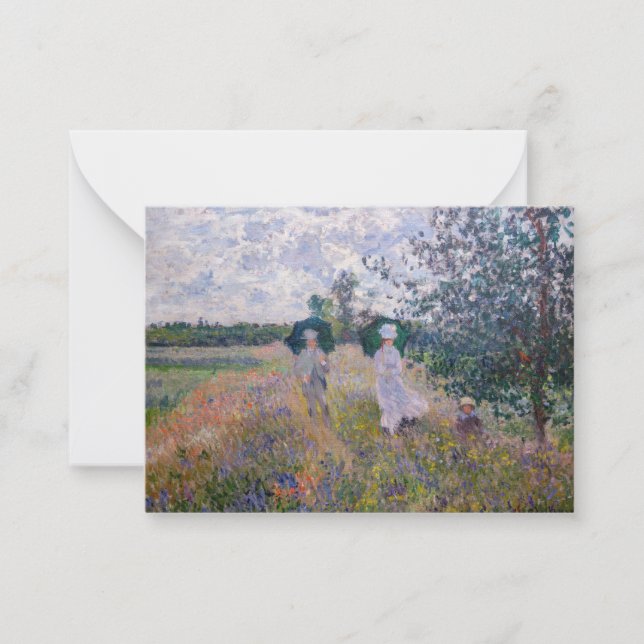 Cartão De Notas Claude Monet - Promenade perto do Argenteuil (Frente)