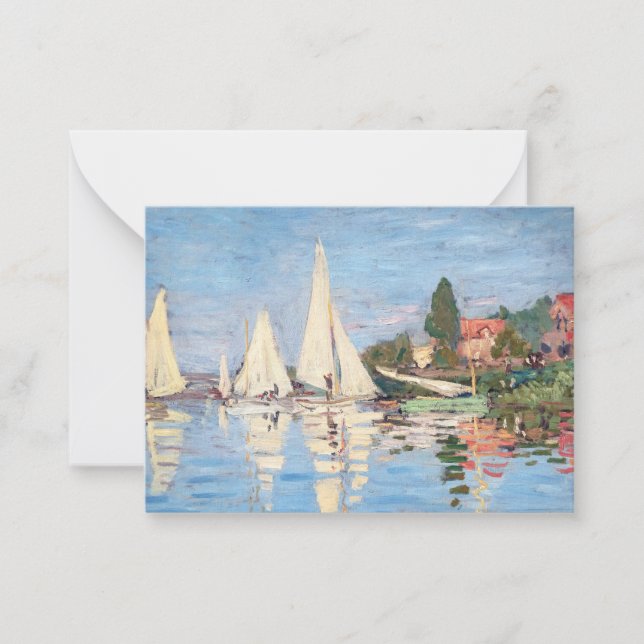 Cartão De Notas Claude Monet - Regattas em Argenteuil (Frente)
