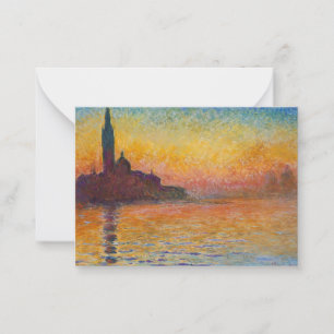 Cartão De Notas Claude Monet - San Giorgio Maggiore em Dusk