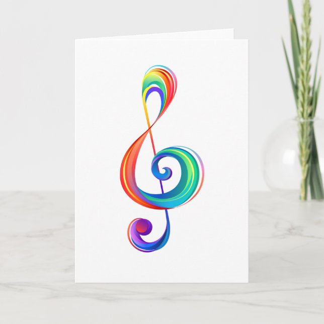 Cartão De Notas Clef (trecho de arco-íris) (Frente)