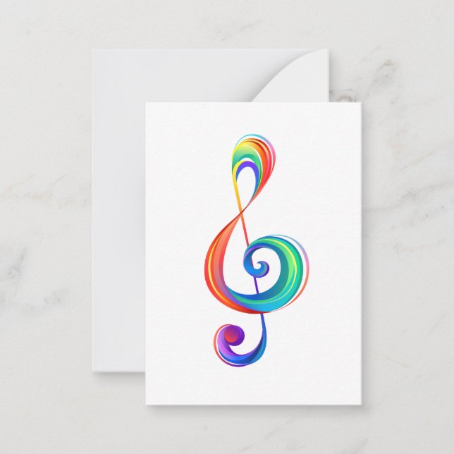 Cartão De Notas Clef (trecho de arco-íris) (Frente)