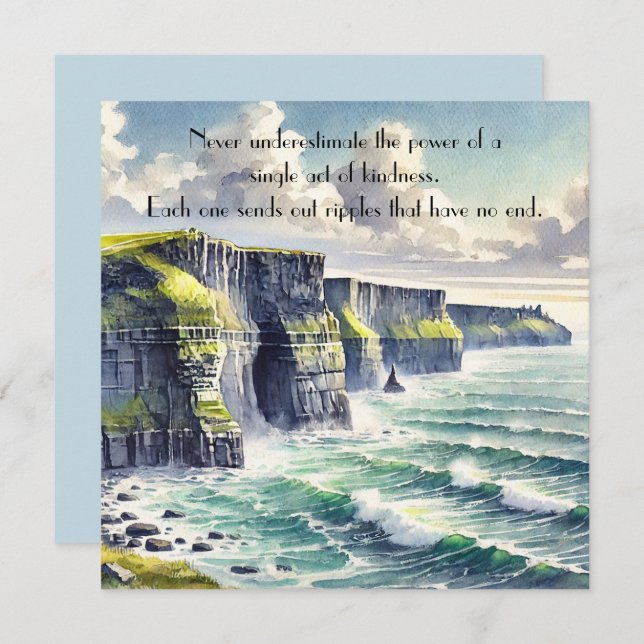 Cartão De Notas Cliffs of Moher, Ireland & Quote (Frente/Verso)
