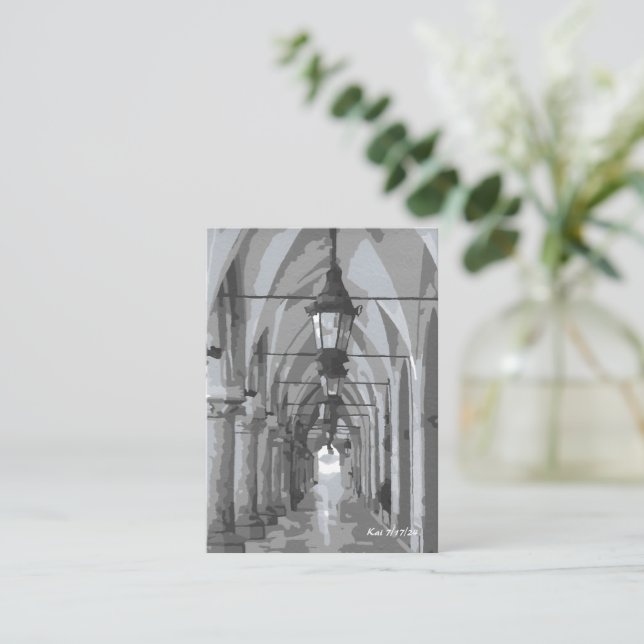 Cartão De Notas Cloth Hall Kraków, marcadores de Polônia (Em pé/Frente)