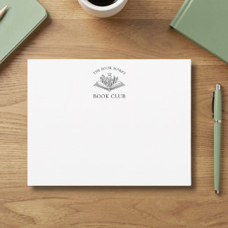 Cartão De Notas Clube do Livro Elegante Nome Floral