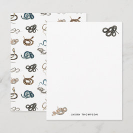 Cartão De Notas Cobras Coloridos Padrão Animal Réptil