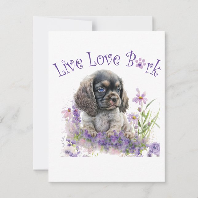 Cartão De Notas Cocker Spaniel Mãe Floral (Frente)