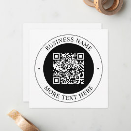 Cartão De Notas Código QR com Nome da Empresa Texto Circular Editá