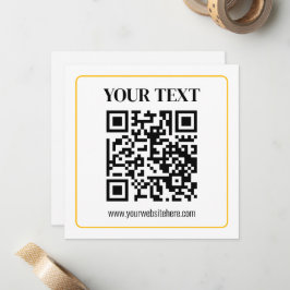 Cartão De Notas Código QR e texto editáveis com borda de ouro amar