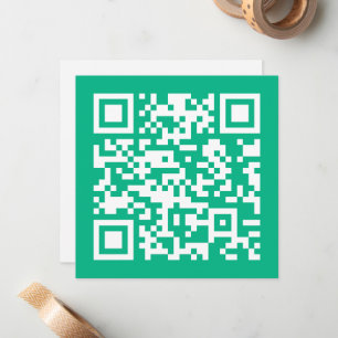 Cartão De Notas Código QR editável Gera seu próprio Teal Green