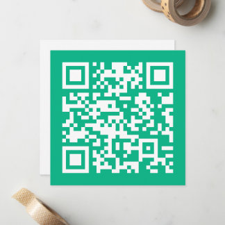 Cartão De Notas Código QR Editável Gerar o Seu Próprio | Verde Tea