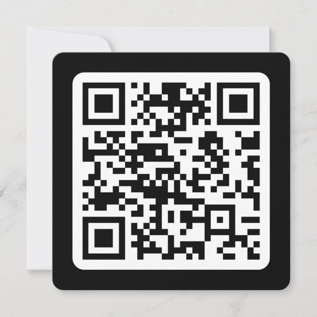 Cartão De Notas Código QR moderno editável | Branco preto ou qualq (Frente)