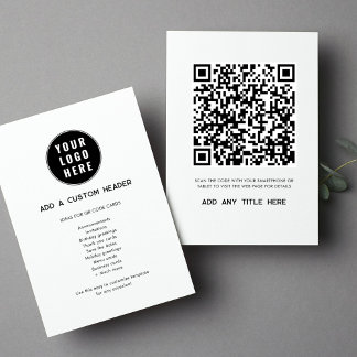 Cartão De Notas Código QR personalizado Logotipo comercial Tendênc