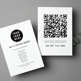 Cartão De Notas Código QR personalizado Logotipo Empresarial Moder