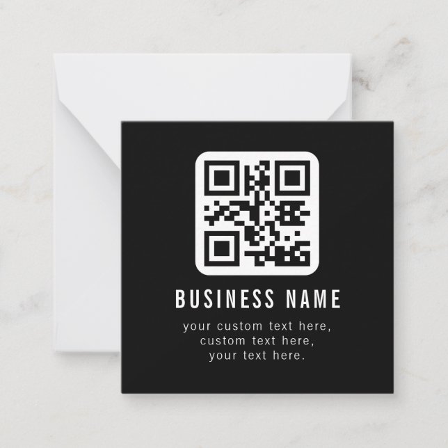 Cartão De Notas Código QR personalizável e design de texto editáve (Frente)