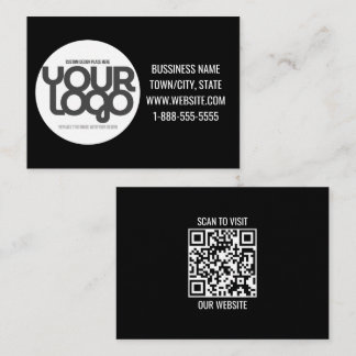 Cartão De Notas Código QR Personalizável Moderno Preto
