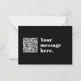 Cartão De Notas Código QR personalizável & Texto Retro Editável