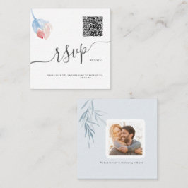 Cartão De Notas Código QR RSVP ArtsApp Aguarela Rosa Cor-de-Rosa