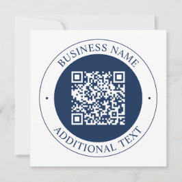 Cartão De Notas Código QR & Texto personalizável | Azul-marinho es