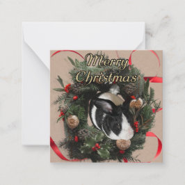 Cartão De Notas Coelhinho de Grinalda de Natal