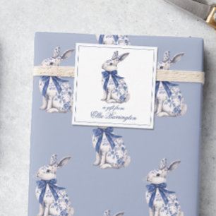 Cartão De Notas Coelho Coelho Azul e Chinoiserie Branca