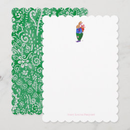 Cartão De Notas Coelho de Natal com paisley