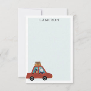 Cartão De Notas Coelho de viagem de Natal personalizado