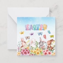 Cartão De Notas Coelho Engraçado Feliz Dia das Mães de Páscoa