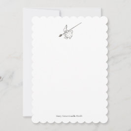 Cartão De Notas Coelho Pintor Preto/Branco com paisagem amarela