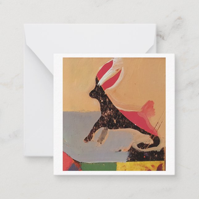 Cartão De Notas Coelho Vermelho (Frente)